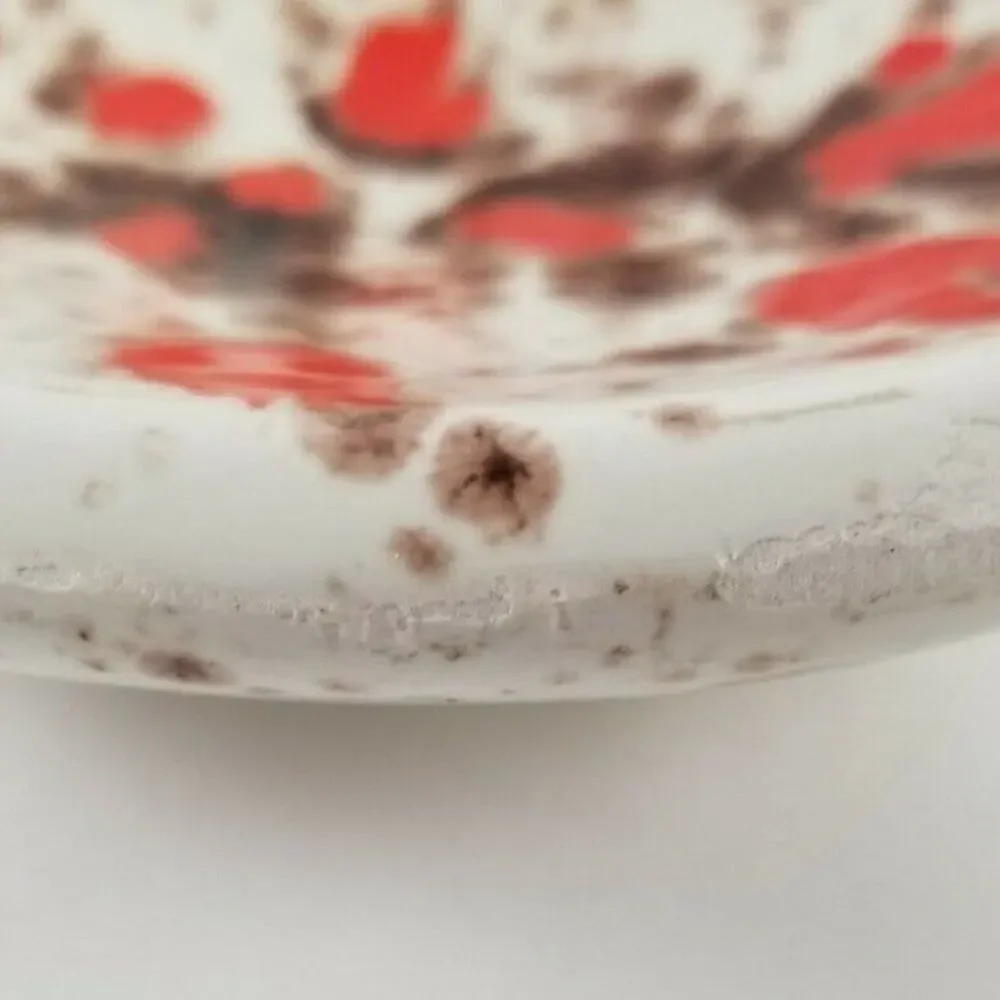Vintage Ashtray Atomic Boomerang Mid Century Splatter Drip Glaze Ceramic